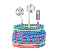 URIZONS Earbuds, in ear Headphones with Microphone Remote, Sports Headset for Cell phones Laptop Tablets Android Smartphones Handmade Fabric Braided Tribe Thread Wrapped Bracelet Style … (004)