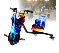 URJWAN Electric Drift Trike for Kids, Electric Drift Trike for Kids Adjustable Seat Big Wheel Drifting Tricycle 3-Wheel Scooter Drift Cart with 360° Swivel and Slide Features 6-inch-G