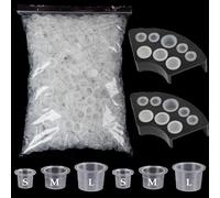 Urknall 300Pcs Tattoo Ink Caps with 2Pcs Tattoo Ink Cups Holders Mixed Size Tattoo Cups 100 Small 100 Medium 100 Large Tattoo Ink Container for Tattoo Ink Tattoo Supply