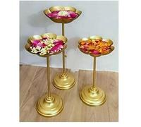 Urli Stand Decorative Bowl Tealight Holder | Set of 3 for Home Decoration | Floating Diya Stand for Diwali and Pooja