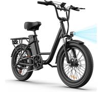 URLIFE 20 * 3" Fat Tires Electric Bike for Adults, 7 Speed Electric Bicycle with 48V 13Ah Removable Battery, 25km/h & 80-100km Range E Bike for Commuters (BLACK)