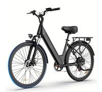 URLIFE 26" Electric Bike for Adults, 7 Speed Electric Bicycle with 36V 13Ah Removable Battery, 25km/h & 60-80km Range E Bike for Urban Commuters (BLACK)