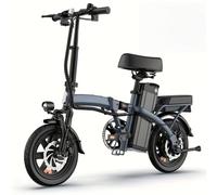 URLIFE Electric Bike for Adults, 14" Folding Electric Bike, 250W Motor, 48V 7.5AH Removeable Battery, 60KM Range, Mini E Bikes for Adults and Teens (GREY)
