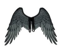 URMAGIC Adult Angel Devil Feathers Wings Decoration, Dark White Angel Wings Costume with Adjustable Straps for Cosplay, Halloween, Costume Props Carnival Mardi Gras Supplies (Black)