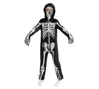 URMAGIC Kids Boys Girls Halloween Costumes Skeleton Jumpsuits Scary Hooded One-piece Skull Bodysuit Fancy Dress 3t 4t 5t 5-6 6-8 8-10 10-12 years