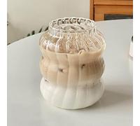 URMAGIC Ribbed Glass, Creative Drinking Glasses, Wave Shape Beverage Cup, Origami Style, Ripple Whiskey & Beer Glass, Coffee Mug (650ml)