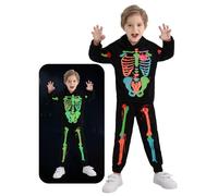 URMAGIC Toddlers Skeleton Hoodie Set Glow in The Dark Halloween Costume Unisex Tracksuit for Boys Girls 18-24 Months 2T 3T 4T 5T 6 Years