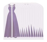 URMI Garment Bags, 12 Pack 60 inch Breathable Suit Bag Covers with Zip Long Wedding Gowns Dress Bags Coat Clothes Covers Bags Moth Resistant Hanging Zipped Garment Bags, 60cm x 160cm