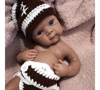 URMLHNRZ 19-Inch Silicone Reborn Baby Doll Girl -Black Realistic Full Body Silicone Baby Doll Real-Life Newborn,Soft Anatomically Correct Collectible Gift(Black)