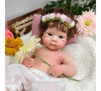 URMLHNRZ 19" Realistic Silicone Reborn Baby Doll Girl - 8.6lb Full Body Platinum Silicone, Handrooted Hair & Lifelike Newborn | Gift for Elderly Companionship