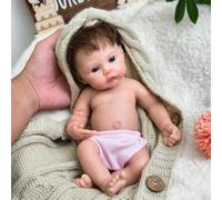 URMLHNRZ 33cm Full Platinum Silicone Reborn Baby Dolls Realistic Handmade Newborn Dolls Anatomically Correct Baby for Kids