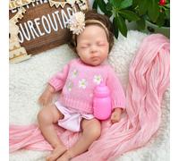 URMLHNRZ Lifelike Reborn Baby Dolls 12Inch Full Platinum Silicone Newborn Realistic Sleeping Baby Girl Anatomically Correct Infant Doll for Kids 3+