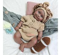 URMLHNRZ Lifelike Silicone Reborn Baby Dolls Girl - 20-Inch Afcican American Baby Soft Body Realistic-Newborn Doll Full Body Silicone Real Life Infant(Dark Skin)