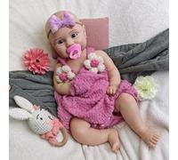 URMLHNRZ Lifelike Silicone Reborn Baby Dolls Girl - 20-Inch Baby Soft Body Realistic-Newborn Baby Doll Full Body Silicone Real Life Infant(Ivory Wgite)