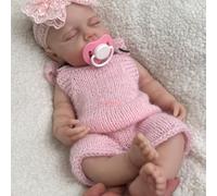 URMLHNRZ Opened Mouth 18in Full Body Silicone Reborn Doll Lifelike Sleeping Newborn Baby Girl Soft Touch Anatomically Correct Xmas Gift