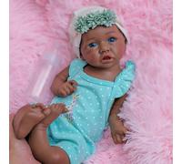 URMLHNRZ Realistic Silicone Reborn Baby Doll -17Inch African American Baby Girl-Lifelike Black Newborns, Perfect Companion Gifts for the Elderly
