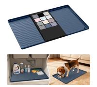 URMONA Waterproof Silicone Under Sink Mat 14"W x 22"L, Shelf Liner for Kitchen and Bathroom, Cabinet and Counter Protector, Storage and Organizers, Litter Mat, Pet Cat Puppy Essentials (Dark Grey)