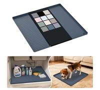 URMONA Waterproof Silicone Under Sink Mat 19"W x 19"L, Shelf Liner for Kitchen and Bathroom, Cabinet and Counter Protector, Storage and Organizers, Litter Mat, Pet Cat Puppy Essentials (Dark Grey)