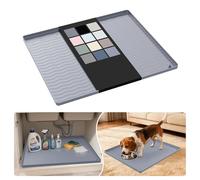 URMONA Waterproof Silicone Under Sink Mat 19"W x 22"L, Shelf Liner for Kitchen and Bathroom, Cabinet and Counter Protector, Storage and Organizers, Litter Mat, Pet Cat Puppy Essentials (Light Grey)