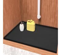 URMONA Waterproof Silicone Under Sink Mat 19"W x 22"L, Shelf Liner for Kitchen and Bathroom, Cabinet and Counter Protector, Storage and Organizers, Litter Mat, Pet Cat Puppy Essentials (Black)