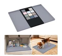 URMONA Waterproof Silicone Under Sink Mat 19"W x 25"L, Shelf Liner for Kitchen and Bathroom, Cabinet and Counter Protector, Storage and Organizers, Litter Mat, Pet Cat Puppy Essentials (Light Grey)