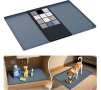URMONA Waterproof Silicone Under Sink Mat 19"W x 34"L, Shelf Liner for Kitchen and Bathroom, Cabinet and Counter Protector, Storage and Organizers, Litter Mat, Pet Cat Puppy Essentials (Dark Grey)