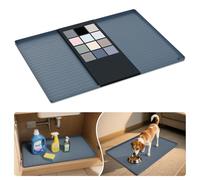 URMONA Waterproof Silicone Under Sink Mat 22"W x 31"L, Shelf Liner for Kitchen and Bathroom, Cabinet and Counter Protector, Storage and Organizers, Litter Mat, Pet Cat Puppy Essentials (Dark Grey)