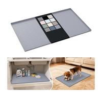 URMONA Waterproof Silicone Under Sink Mat 22"W x 34"L, Shelf Liner for Kitchen and Bathroom, Cabinet and Counter Protector, Storage and Organizers, Litter Mat, Pet Cat Puppy Essentials (Light Grey)