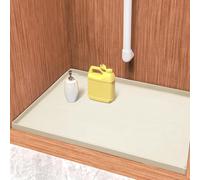 URMONA Waterproof Silicone Under Sink Mat 22"W x 40"L, Shelf Liner for Kitchen and Bathroom, Cabinet and Counter Protector, Storage and Organizers, Litter Mat, Pet Cat Puppy Essentials (Cream)