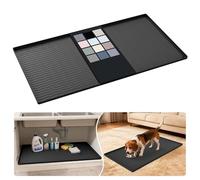 URMONA Waterproof Silicone Under Sink Mat 22"W x 40"L, Shelf Liner for Kitchen and Bathroom, Cabinet and Counter Protector, Storage and Organizers, Litter Mat, Pet Cat Puppy Essentials (Black)