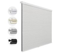 UrMoon No Drill Cordless Cellular Blinds Pleated Shades Honeycomb Shades with Insulation,Blackout Custom Easy Fit for Home Office (Blackout - White, 45cm W x 165cm H)