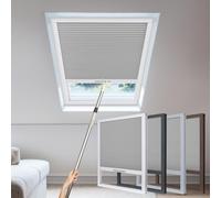 Urmoon Skylight Blinds for Roof Windows,Cordless Skylight Cellular Blinds Insulation Honeycomb Shades for Inclined window Blackout，Light gray(Custom Size)
