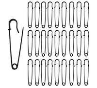 Urmspst Safety Pins (Upgraded), 2" Large Safety Pins Pack of 50 for Clothes Leather Canvas Blankets Crafts Skirts Kilts, Large Safety Pin Heavy Duty Safety Pins (Black)