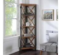 Urmston Elegance Reclaimed Wood Large Corner Bookcase