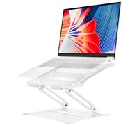 urmust Laptop Stand, Adjustable Laptop Stand for Desk,Ergonomic Multi-Angle Laptop Holder with Heat-Vent, Compatible with MacBook Air Pro, Dell, HP, Lenovo Light Weight Aluminum Up to 15.6"(Silver)