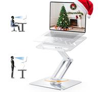 urmust Laptop Stand, Aluminium 360° Rotating Laptop Stand for Desk Sit-Stand Riser up to 12.99", Foldable Laptop Riser for Collaborative Work, Compatible with MacBook Pro, All Laptops 10"-17"