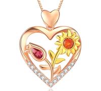 URMWMOO 925 Sterling Silver Mother Daughter Gift Infinity Love Heart Pendant Necklace Jewelry for Women Mom Wife, Sterling Silver, Cubic Zirconia