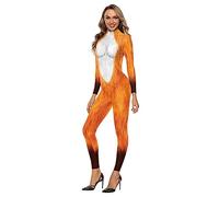 Urmycos Women's 3D Print Animal Halloween Costume Jumpsuit Sexy Catsuit Outfit Fox L