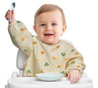 URMYWO Baby Weaning Bibs, 6-12 Months Full-Coverage Waterproof Sleeved Bibs, Machine Washable, Soft & Safe | Ideal for Mess-Free Mealtimes