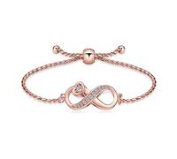 Urn Bracelet for Ashes Infinity Bracelet for Women Girl Cubic Zirconia Cremation Jewelry Gift for Human Memorial Keepsake Bracelet (Rose gold)