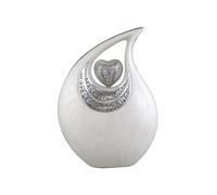 Urn Extra Large Teardrop White for Human Ashes/ 13" Tall with 300 Cubic Inches or 5 Litres/Yearns for Ash/Pearl White Cremation Urns for Heavy/Over weight or Big Person from Keepsake Company