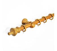 URN Finial 28 mm Wooden Curtain Poles Fixed Length Multi Finials Curtain Pole Wooden Beautiful Design Wooden Finials, Aged Oak URN 300 cm