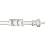 URN Finial 28 mm Wooden Curtain Poles Fixed Length Multi Finials Curtain Pole Wooden Beautiful Design Wooden Finials, Linen WhiteURN 180 cm