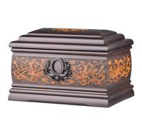 Urn For Ashes For Humans Classical Art Dragon And Phoenix Pattern Columbarium, Men And Women Decorate The Ash Box With Solid Wood, Commemorate The Loved One(Brown B)