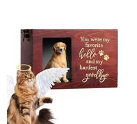 Urn for Ashes - Wooden Urn, Memorial for Dogs | Cremation Box with Photo Frame, Decorative Ash Storage Container for Cats Rabbits Rabbit Rabbit