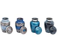 Urn for Human Ashes Love Heart Mini Set Cremation Memorial, Blue Token Set
