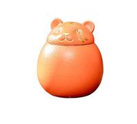Urn For Pet Ashes Tiger Shape Memorial Cremation Urns-Handcrafted Black Decorative Urns For Funeral Cat Urn Dog(Orange)