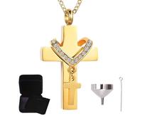 Urn Necklace | Concealed Ashes Pendant | Creative Cross Urn Pendant Necklace with Compartment for Remembrance, Cremation, Home Display, Funeral