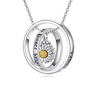 Urn Necklace for Ashes S925 Sterling Silver Daisy Sunflower Rings Pendant Urn Pendant Cremation Jewellery Memorial Keepsake Gifts for Women