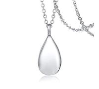 Urn Necklace For Ashes Teardrop Pendant Stainless Steel Commemorative Cremation Memorial Jewelry Water Drop Teardrop Pendant Necklace